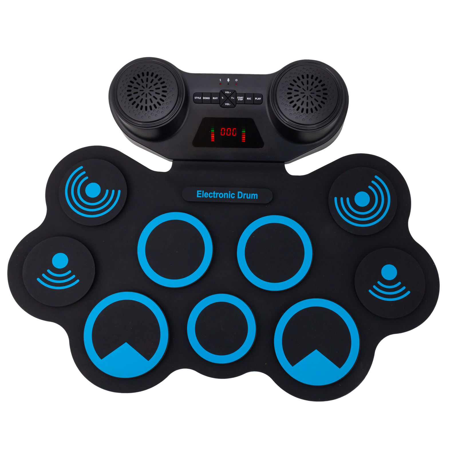 Lorden LMD-668 Electronic Drum Pad with 9 Pads, 2 Pedals, Bluetooth, Rechargeable Battery, USB MIDI, and Built-In Speakers