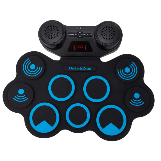 Lorden LMD-668 Electronic Drum Pad with 9 Pads, 2 Pedals, Bluetooth, Rechargeable Battery, MIDI Ready, Includes Sticks and Power Supply