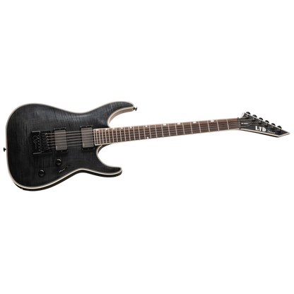LTD MH-1000ET EverTune Guitar with Flamed Maple Top, See Thru Black Finish, EMG Pickups, Ebony Fingerboard, and Grover Tuners — view 3