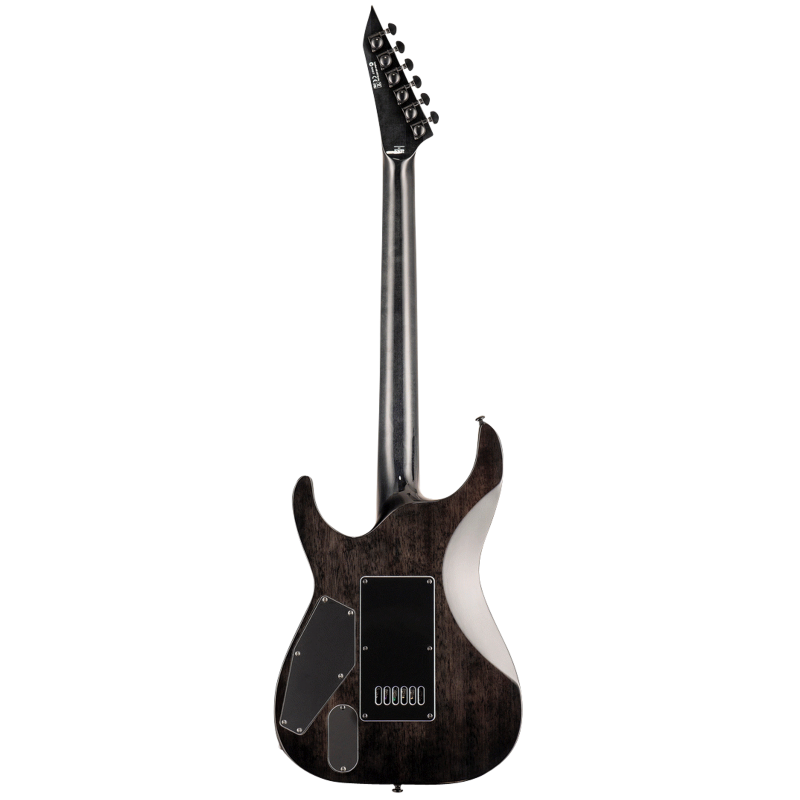 LTD MH-1000ET EverTune Guitar with Flamed Maple Top, See Thru Black Finish, EMG Pickups, Ebony Fingerboard, and Grover Tuners — view 2