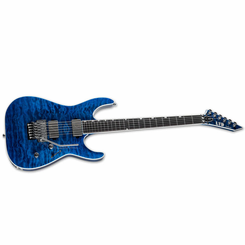 LTD MH-1000 Electric Guitar in Black Ocean Finish with Quilted Maple Top and Fishman Fluence Modern Humbuckers — view 3