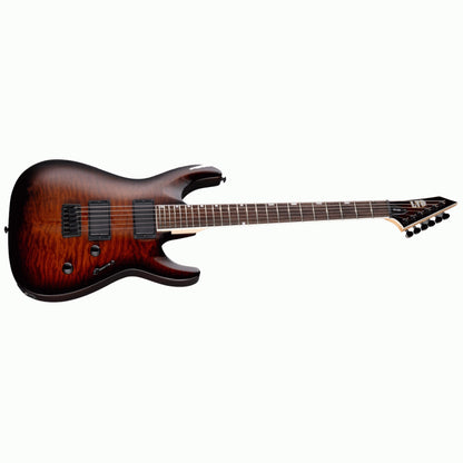 ESP LTD MH-200QM HT Dark Brown Sunburst Guitar — view 3
