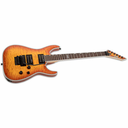 LTD MH-203QM See Thru Blue Electric Guitar with H/S/S Pickup Configuration and Floyd Rose Tremolo — view 3