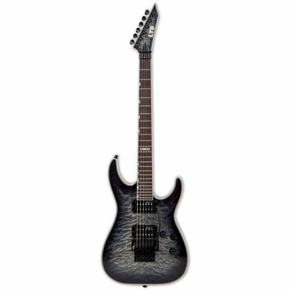 LTD MH-203QM See Thru Blue Electric Guitar with H/S/S Pickups and Floyd Rose Tremolo