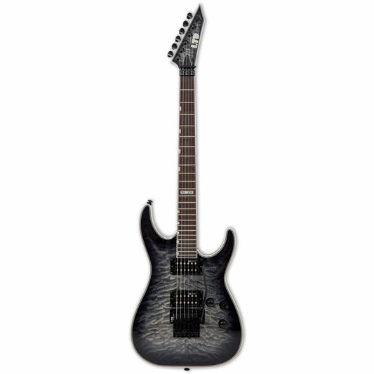 LTD MH-203QM See Thru Blue Electric Guitar with H/S/S Pickups and Floyd Rose Tremolo