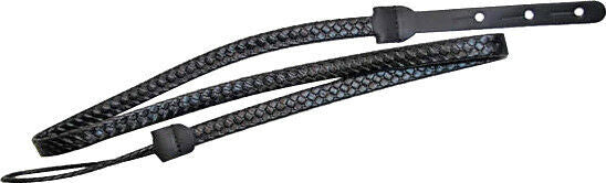 LM Leather Weave Mandolin Strap 3/4 inch woven leather, Black