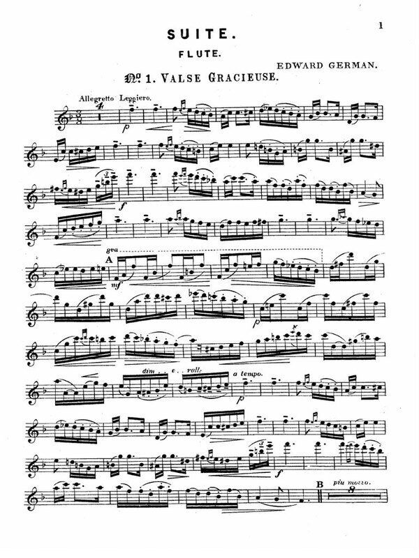 Edward German Suite for Flute and Piano, Grade 6