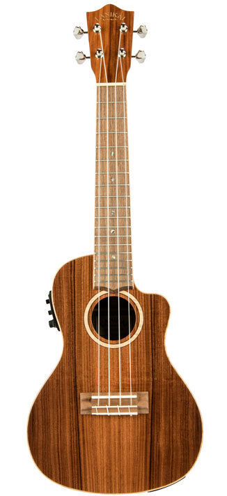 Lanikai Morado Series All Solid Concert AC/EL Ukulele with Fishman Kula Preamp and Tuner, Natural Gloss Finish, Includes Foam Case