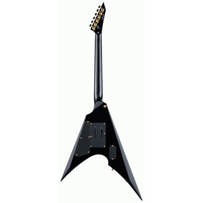 ESP LTD MSV-1 Black Gloss Electric Guitar with Gold Hardware and Hardshell Case — view 2