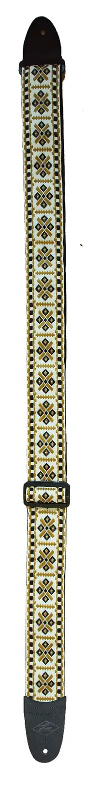 Lm Products Retro Series 2 Inch Guitar Strap Hootenanny Beige/Brown Diamond
