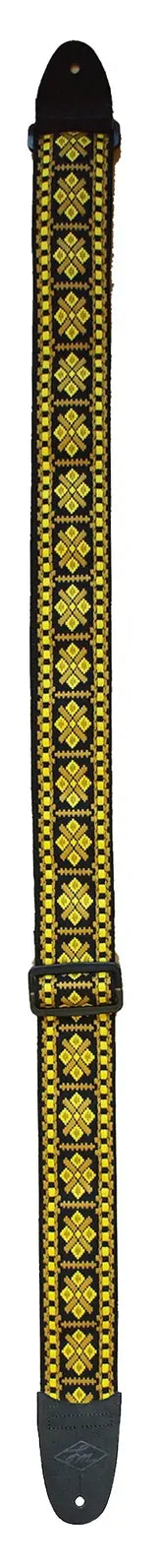 Lm Products Retro Series 2 Inch Guitar Strap Hootenanny Gold/Brown Diamond