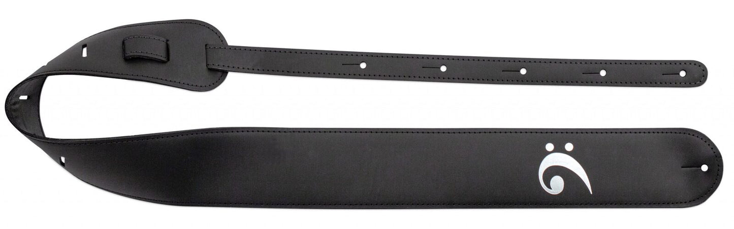 Leather Bass Clef Guitar Strap — view 2
