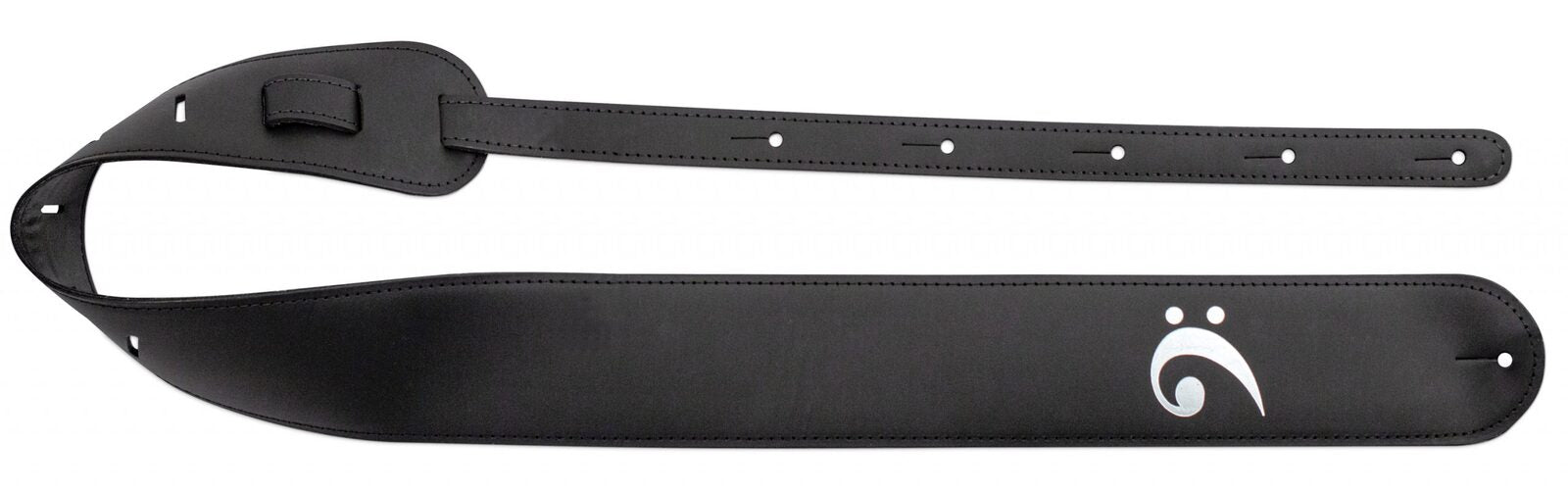 Leather Bass Clef Guitar Strap — view 2