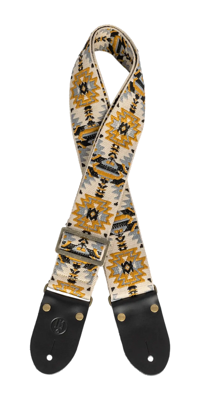 LM 2in Azteca Strap with White/Gold Aztec Pattern