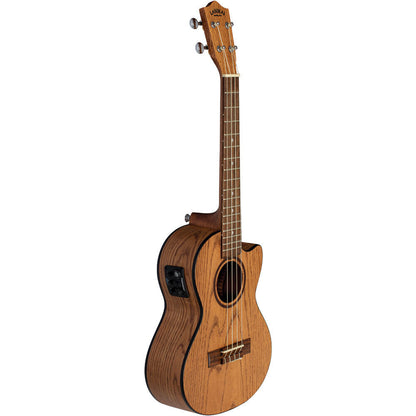 Lanikai Oak Series Tenor Electric Ukulele with Fishman Kula Preamp and Padded Gig Bag — view 3