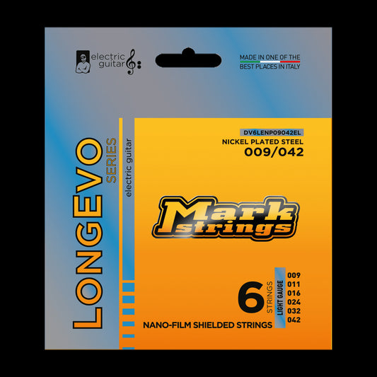 Markbass Longevo Series Nano-Film Shielded Nickel Plated Steel 9/42 Electric Guitar Set