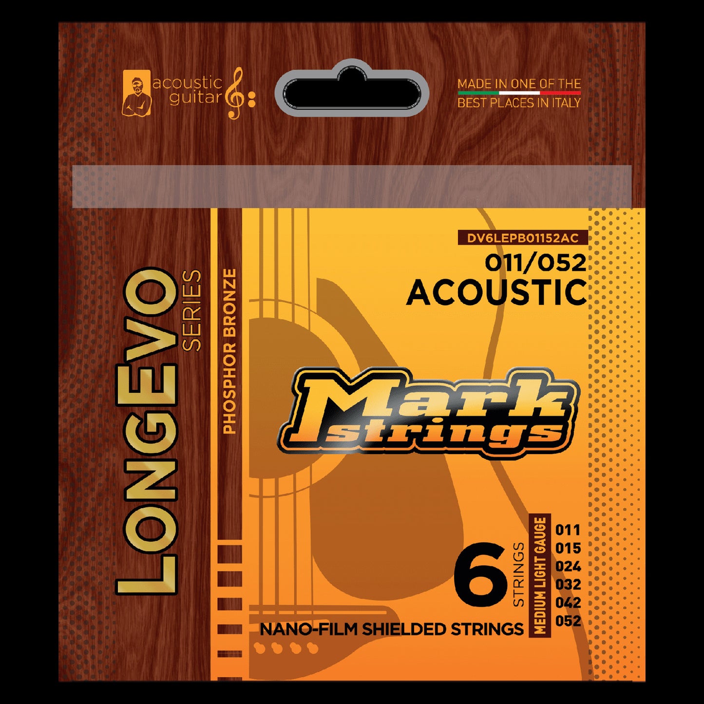 Markbass Longevo Phosphor Bronze Nano-Film Shielded 11/52 Acoustic Set