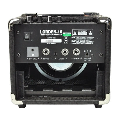 Lorden 10 Watt Guitar Busking Amplifier with Record & Playback, USB, SD Card, Line In, Battery & Mains Power Options — view 3