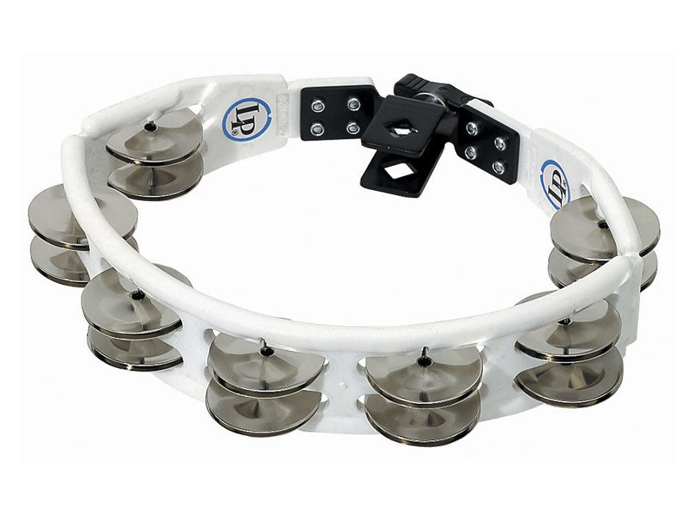 LP Cyclops Mountable White Tambourine with Steel Jingles