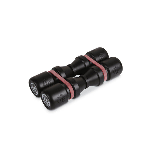 LP DuoShake Soft Shakers - Twin Set with Rubber Bands, 6.5" Black Body