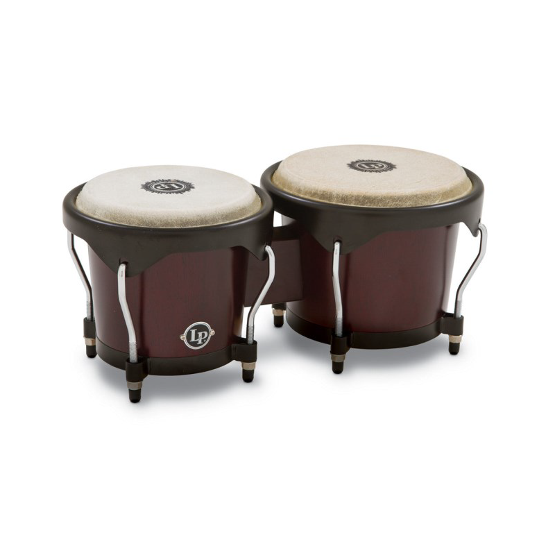 LP City Series 6.5-7 Bongo Vintage Sunburst Drums with Rawhide Heads and Black Hardware — view 5