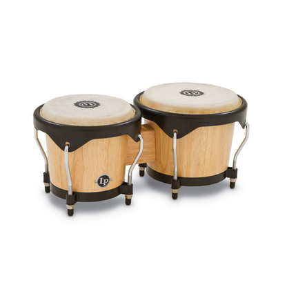 LP City Series 6.5-7 Bongo Vintage Sunburst Drums with Rawhide Heads and Black Hardware — view 3