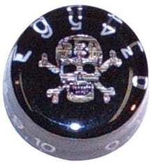AMS LP888 Control Knob Black W/Skull Pic Silver Numbers