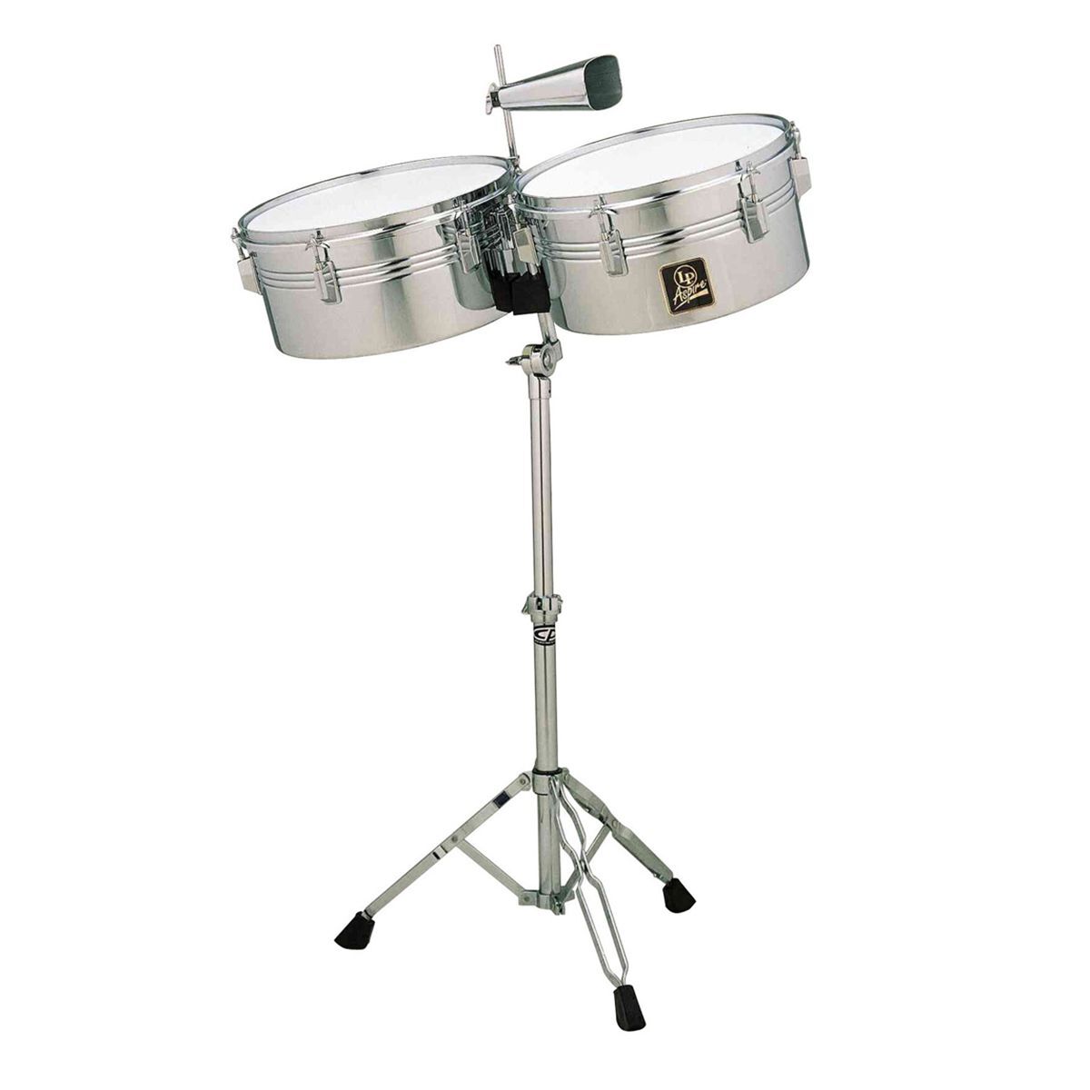 LP Aspire Series 13" & 14" Timbale Set with Stand, Cowbell, Sticks, and Drum Key — view 3
