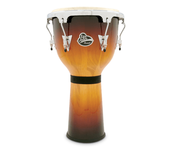 LP Aspire Accents Djembe Vintage Sunburst with Chrome Hardware, 12.5" Diameter, 25" Tall, Siam Oak Shell, Natural Goat Skin Head