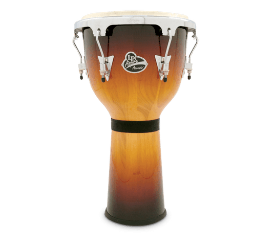 LP Aspire Accents Djembe Vintage Sunburst with Chrome Hardware, 12.5" Diameter, 25" Tall, Siam Oak Shell, Natural Goat Skin Head