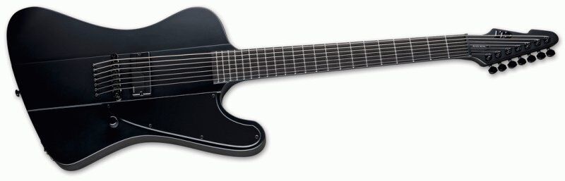 ESP LTD Phoenix Black Metal 7-String Guitar, Baritone, Black Satin Finish — view 3