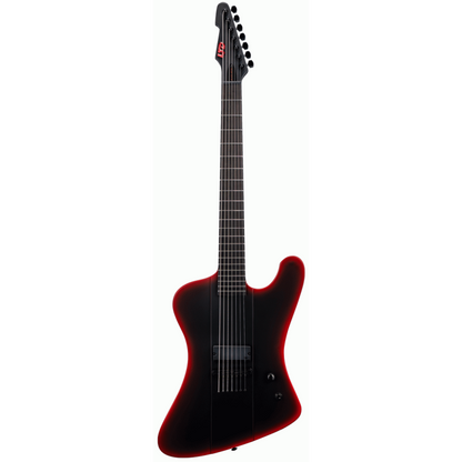 ESP LTD Phoenix 7 Black Metal Red Satin Electric Guitar, 27" Baritone Scale, Seven Strings, Extended Range for Modern Metal