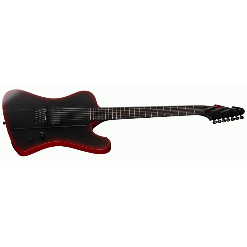 ESP LTD Phoenix 7 Black Metal Red Satin Electric Guitar, 27" Baritone Scale, Seven Strings, Extended Range for Modern Metal — view 2