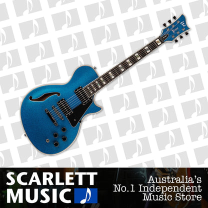 ESP LTD X-Tone PS-1000 Semi Hollow Electric Guitar Blue Sparkle — view 2