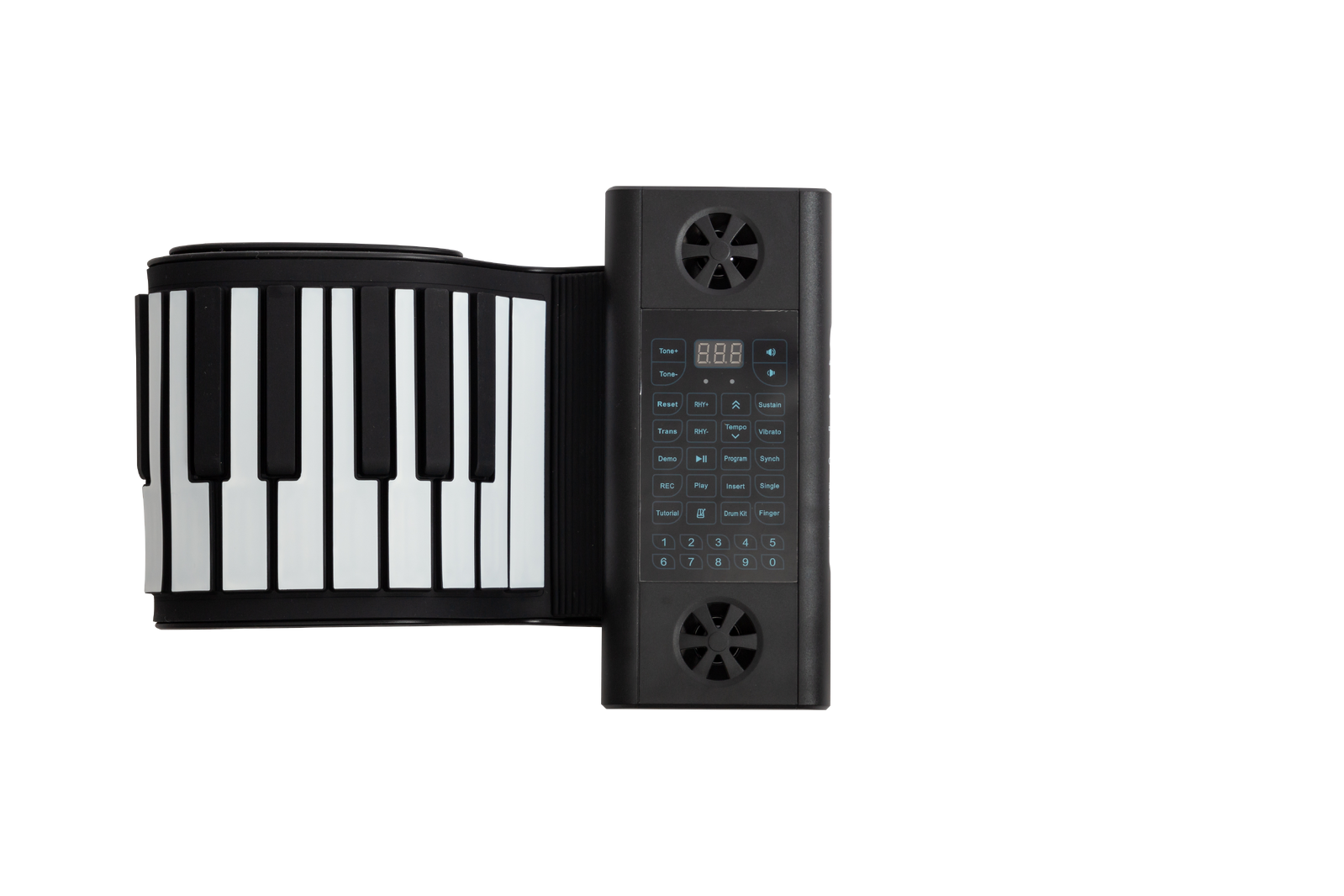 Lorden LPS-61B Portable 61-Key Roll-Up Keyboard with 128 Tones, 128 Rhythms, Built-In Speakers, and Rechargeable Battery — view 3
