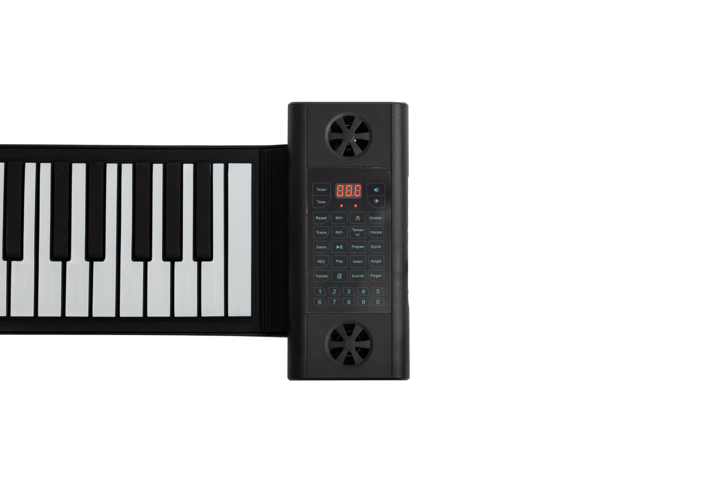 Lorden LPS-61B Portable 61-Key Roll-Up Keyboard with 128 Tones, 128 Rhythms, Built-In Speakers, and Rechargeable Battery — view 2
