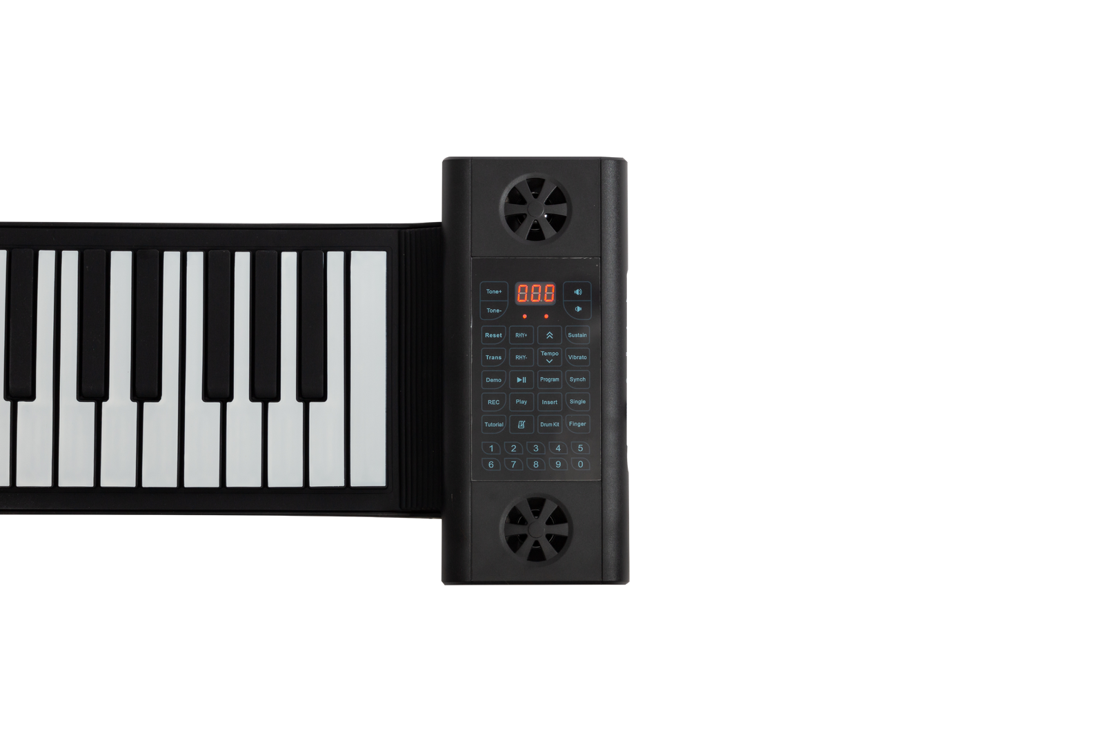 Lorden LPS-61B Portable 61-Key Roll-Up Keyboard with 128 Tones, 128 Rhythms, Built-In Speakers, and Rechargeable Battery — view 2
