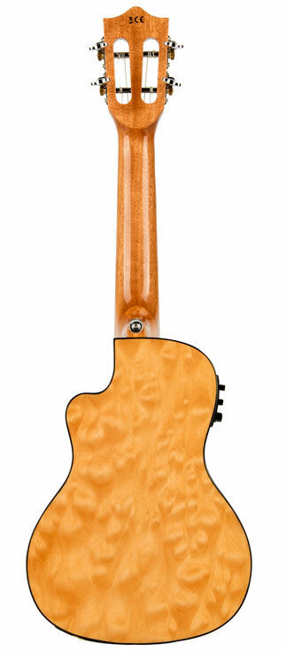 Lanikai Quilted Maple Concert Ukulele with Fishman Kula Preamp and Case, Natural Gloss Finish — view 2