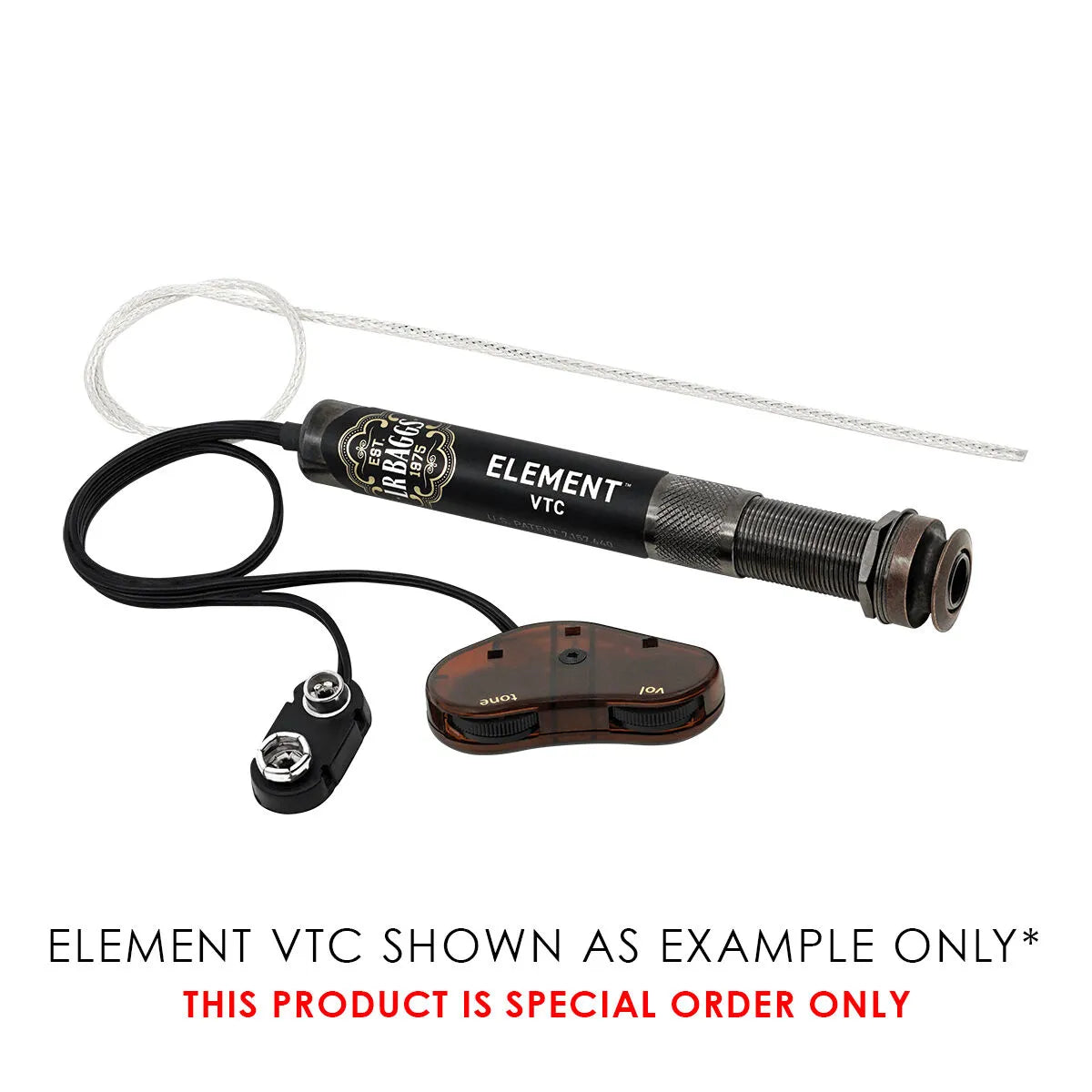 LR Baggs Element Active Pickup System with Volume & Tone Control - SPLIT SADDLE