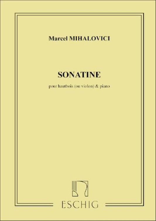 Mihalovic - Sonatina Op 13 Oboe/Piano (Softcover Book)