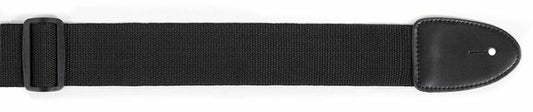 XTR Black Guitar Strap 2 Inch Poly Web Material, Leather Ends