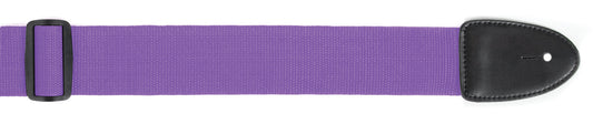 XTR Purple Guitar Strap 2 Inch Poly Web Material, Leather Ends