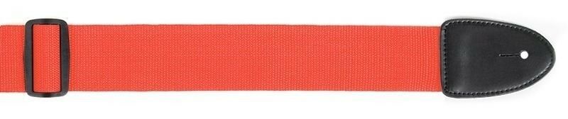Red Guitar Strap Standard XTR 2 Inch Poly Web Material, Leather Ends