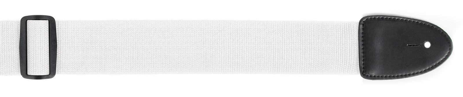 XTR White Guitar Strap 2 Inch Poly Web Material, Leather Ends