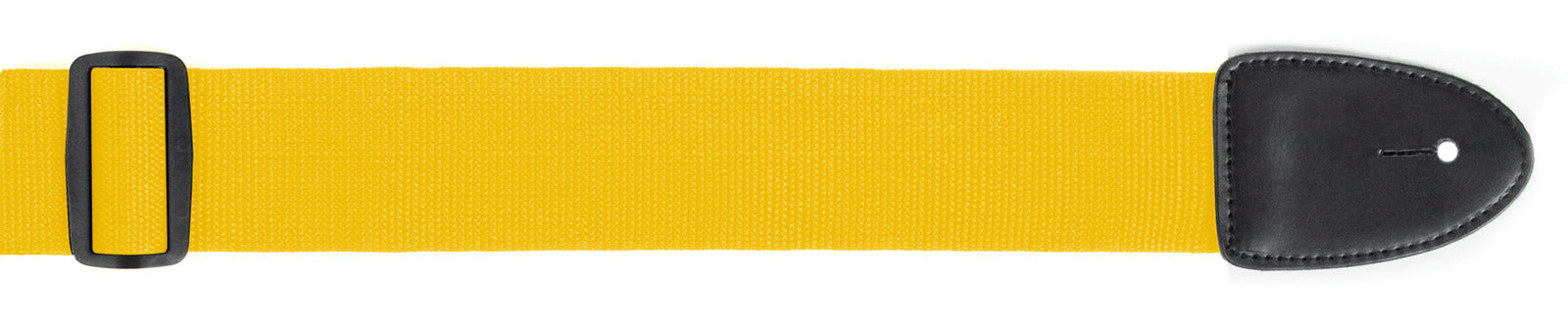 Yellow Guitar Strap Standard XTR 2 Inch Poly Web Material, Leather Ends