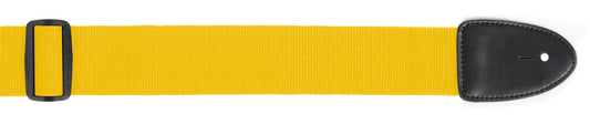 Yellow Guitar Strap Standard XTR 2 Inch Poly Web Material, Leather Ends