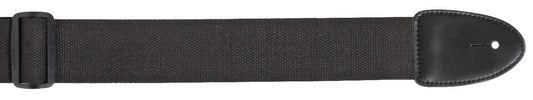 Black Guitar Strap XTR 2 Inch Cotton Web Material Stiched Leather Ends