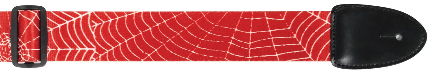 XTR 2 Inch Guitar Strap with Poly Leather Ends - Red Web