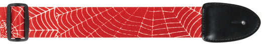 XTR 2 Inch Guitar Strap with Poly Leather Ends - Red Web