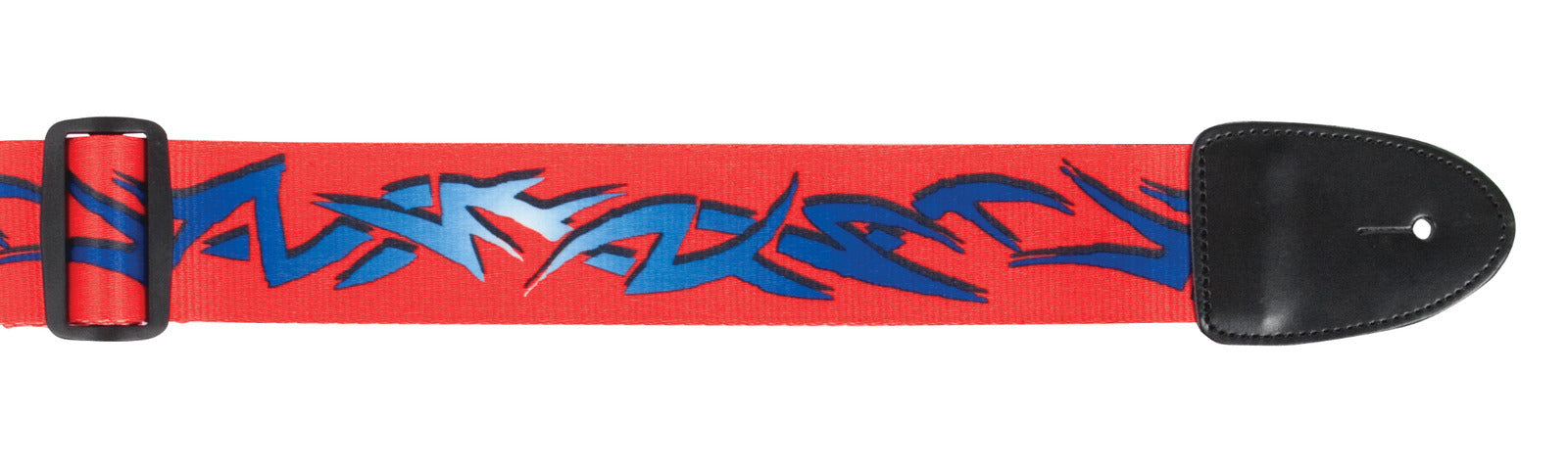 Guitar Strap Red Tribal Design XTR 2 Inch Poly Material, Leather Ends